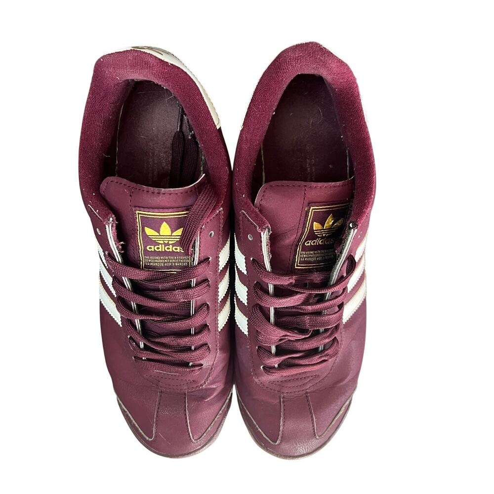 Adidas Samoa Burgundy White Sneakers Men’s Size 10 - Picture 4 of 14